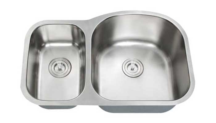 SIS-203R HERCULES – 1-1/2 Double bowl stainless steel kitchen sink reverse
