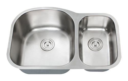 SIS-203-16 HERCULES – 1-1/2 Double bowl kitchen sink reverse 16 gauge