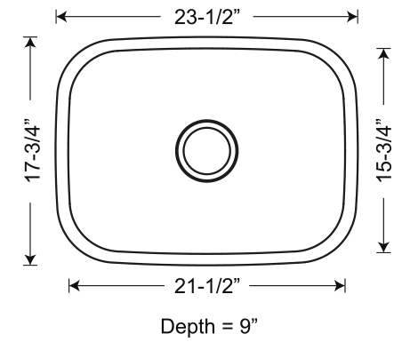 SIS-102-16 INDUS – Small single bowl kitchen sink