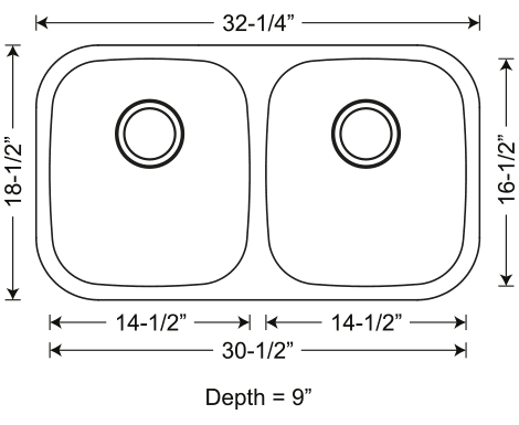 SIS-202-16 GEMINI – Double equal bowl kitchen sink 16 gauge