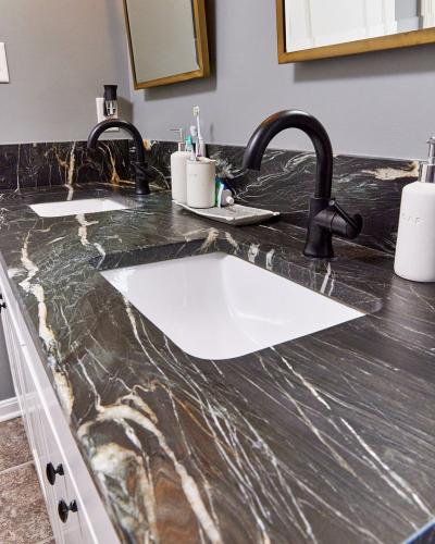 Belvedere Leathered Granite Bathroom Sink